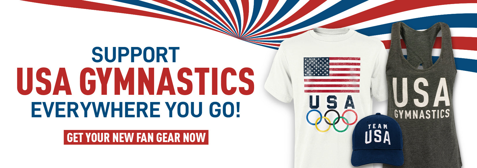 Support USA Gymnastics everywhere you go! Get your new fan gear now.